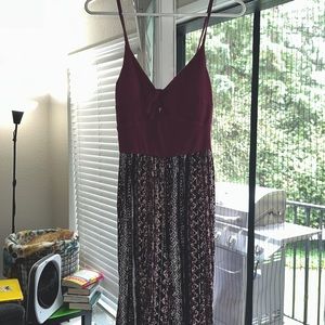 Maroon patterned jump suit